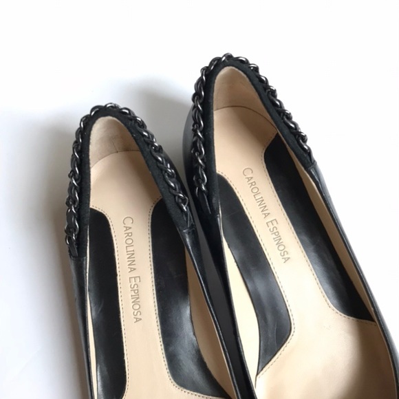 NWT Carolinna Espinosa Black Cadence Leather Flats - Picture 8 of 11